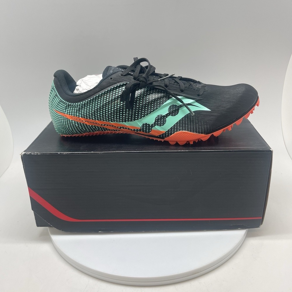Saucony Spitfire‎ 5 Womens 10 Black Mint S19055-26 Track Spike Cleats Shoes New
